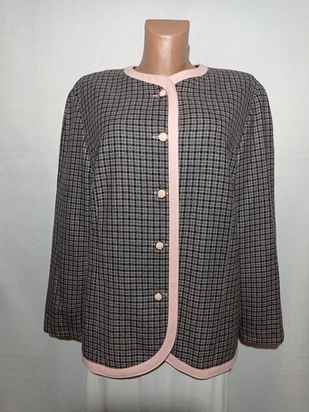 Women Peter Hahn Blazer Grey Wool 44 / XXL / 52 #C7YU