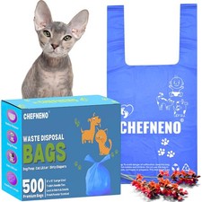 Cat Litter Waste Bags Biodegradable 500 ct., Blue Bulk Dog Poop Bags with E...