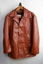 Leather Jacket Men'S 1970 Royal Knight Lined Chester Coat 46 Xxl Genuine Riders