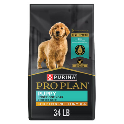 New w/ Purina Pro Plan Puppy Shredded Blend Chicken & Rice Dry Dog Food 34 lb