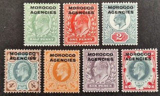 Morocco Agencies 1907 13 7x Stamps Optd. Mh (up to 1s.)