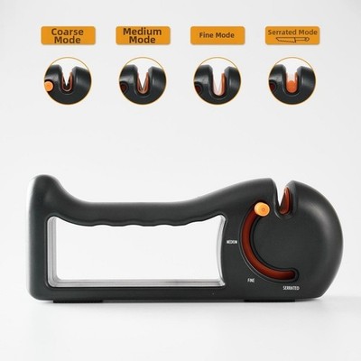 4 in 1 rotierender Klingenschärfer mit Wellenschliff und ergonomischem Griff