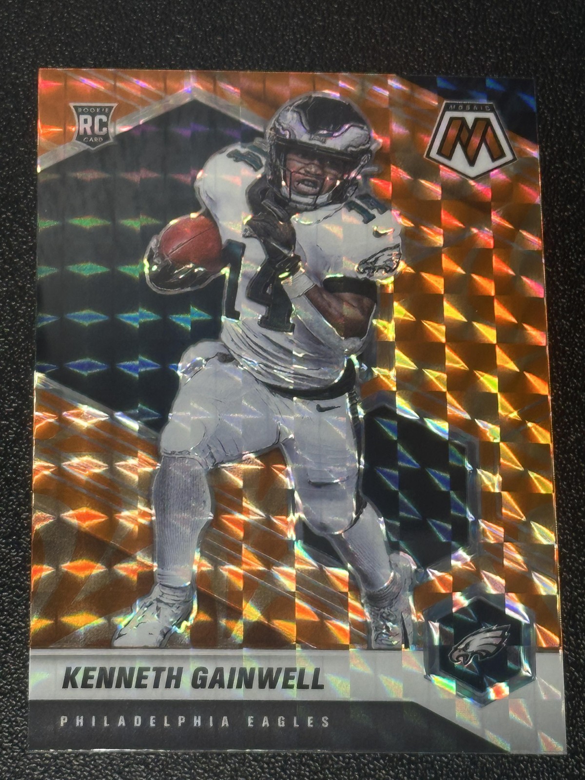 2021 Panini Mosaic #339 Kenneth Gainwell Prizm Reactive Orange