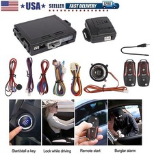 Car Keyless Entry Engine Start Alarm System Push Button Remote Starter Stop Kit