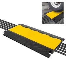 Pyle Anti-Slip Rugged Durable Multi-Channel Cable Cover Ramp & Protection