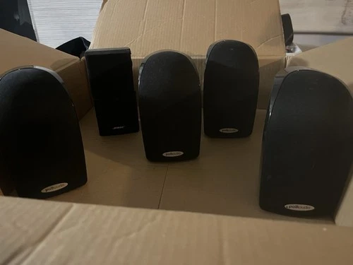 Pair Polk Audio TL1 Satellite Speakers -Black- And One Bose