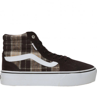 Vans Filmore Hi-Top Platform Sneakers Plaid Herringbone Brown Womens 10 EU 41