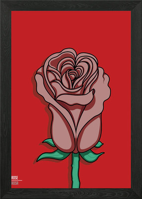 Red Rose Framed Wall Art Poster Canvas Print Picture