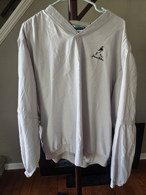 Johnny Walker Golf Pullover Windbreaker XL Devon & Jones Sport V Neck Beige...
