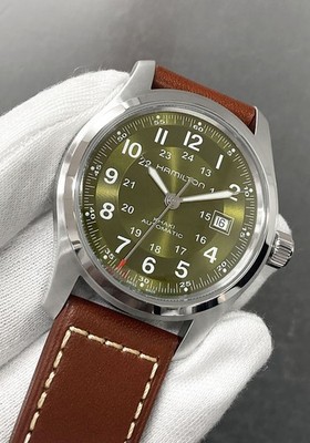 Hamilton Khaki Automatic 42mm ブラウンレザーバンド Hamilton Khaki Field Automatic 42mm – Spicer Greene Jewelers