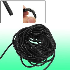 6mm Outside Dia 6.4M PE Polyethylene Spiral Cable Wire Wrap Tube Black