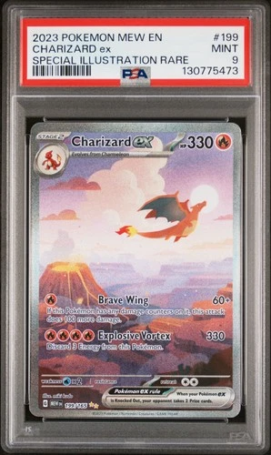 2023 POKEMON MEW EN-151 SPECIAL ILLUSTRATION RARE #199 CHARIZARD EX PSA 9