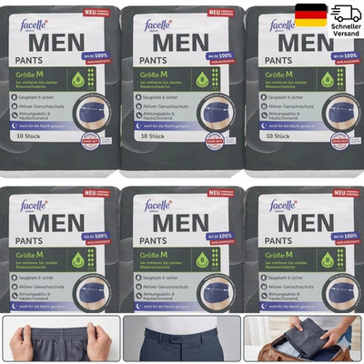 6 x 10 Pants | facelle diskret MEN Pants Gr. M Saugstark & sicher Geruchsschutz