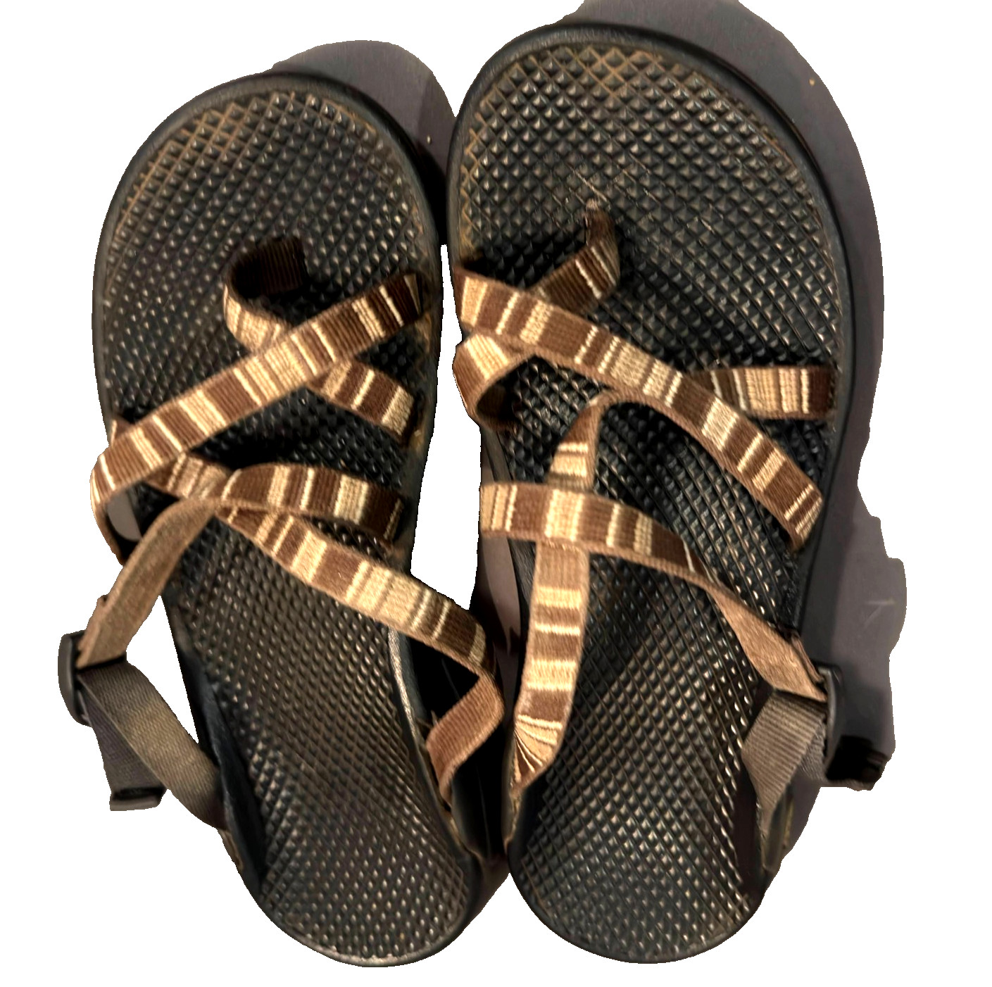 Vintage 2000s Chaco Zong Slip-On Sandals Womens 7 Vibram Sole Brown Striped image 9