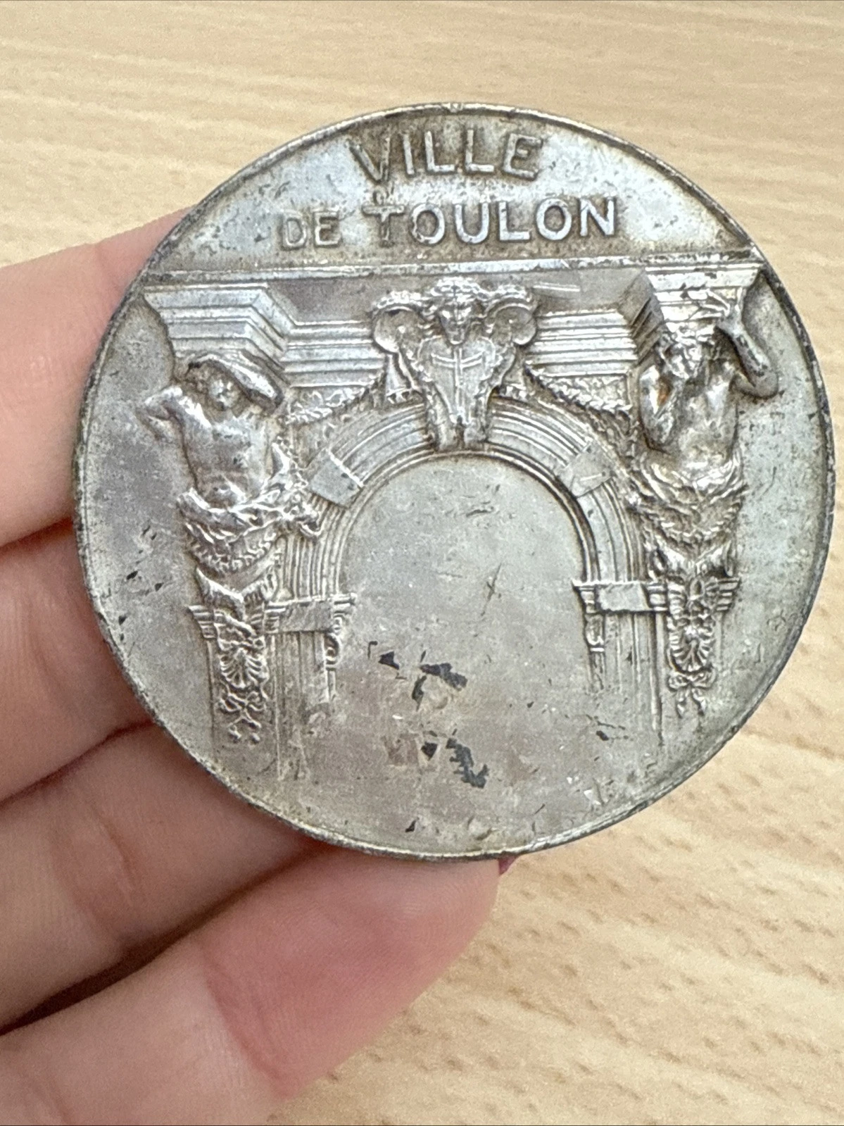 Médaille Ville De Toulon Concordia Parva Crescunt En Bronze