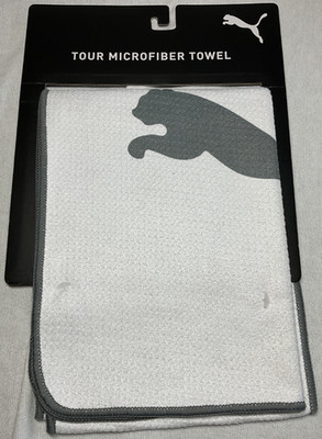 PUMA  PLAYERS MICROFIBER TOUR GOLF TOWEL WHITE WAFFLE 39 X 14 $32 NWT