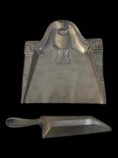 Vintage Aluminum 2pc Set-Silent Butler- Tray  8 1/2"-Knife 10 1/4" Table Crumbs