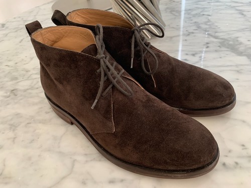 Botas Chukka KOIO Lucca Gamuza Marrón Con Cordones Talla 42/ EE. UU. Talla 9 Hechas en Italia - Imagen 4 de 15