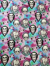Scary Movie Killers Fabric 100 Cotton Woven, Jason, It, Saw, Pennywise, Horror