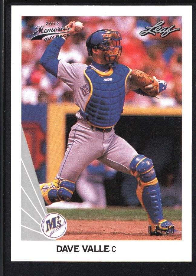DAVE VALLE 2012 LEAF MEMORIES 1990 BUY BACK SILVER #166 MARINERS #03/20