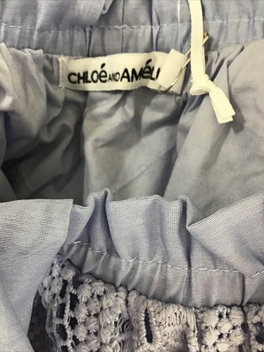 Chlóe And Amelie Powder Blue Lace One Day Top Ribbon Tie Straps Nwt Size M/1 - Picture 6 of 10