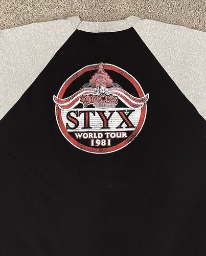Vintage 1981 STYX World Tour Konzert Gala Premiere Paradise Theatre Raglan XL - Bild 4 von 4