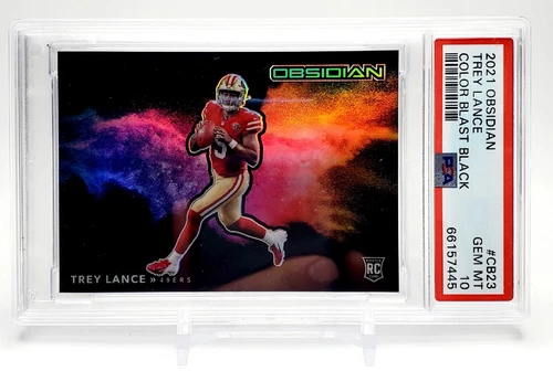 2021 Obsidian 49ers Rookie Trey Lance Color Blast Black PSA 10 Gem Mint