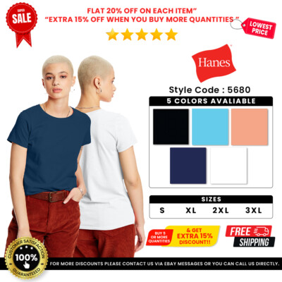 Hanes 5680 Women's Comfort Soft Short Sleeve Tshirt Tagless