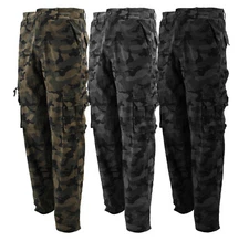 Men's Classic Camouflage Army Camo Multi Pocket Trousers Casual Cargo Pants