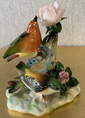 ADDERLEY PORZELLAN VOGEL DOPPELMYRTE WARBLER BONE CHINA STAFFORDSHIRE PERFEKT