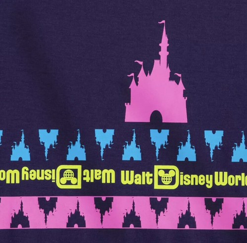 Walt Disney World Logo T-Shirt for Women Cinderella Castle Purple Pink Sz MEDIUM - Picture 2 of 11