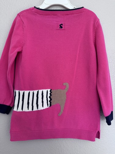 Joules Hot Pink Sweater with Dog,Girls Size 5-6 Years Valentine’s Day - Picture 3 of 9