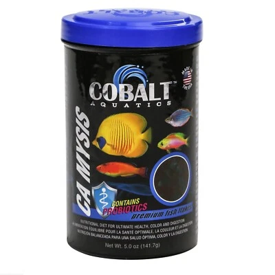 COBALT AQUATICS CA MYSIS FLAKES PREMIUM FISH PROBIOTICS FOOD 5 OUNCE
