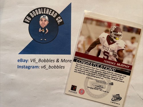 2005 Press Pass - Autographs Bronze Terrence Murphy (AU, RC) Texas A&M - Picture 2 of 2