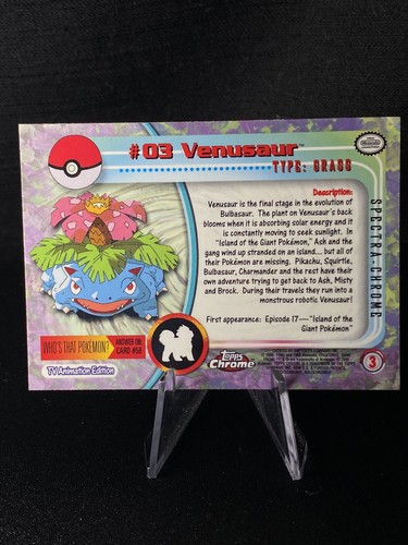 Venusaur #03 - Topps Chrome SPECTRA - Pokemon Topps Chrome Series 1 - Foto 2 di 11