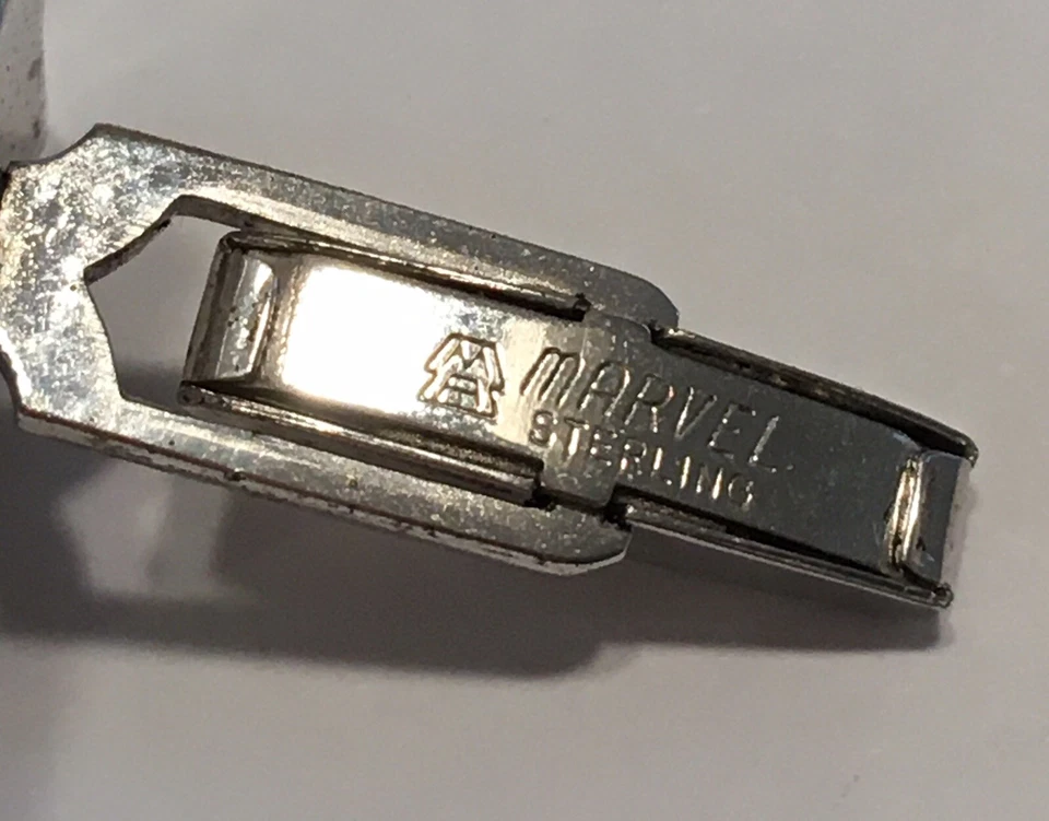 Gemelos vintage de plata de ley 925 de Marvel con perlas Foto 3 de 4