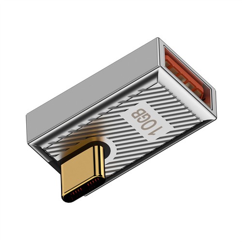 Cablecc USB 3.0 to USB-C Angled Adapter OTG Alloy Shell Mecha Cyberpunk Style