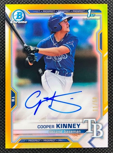 2021 Bowman Chrome Draft Cooper Kinney Auto True Gold Refractor /50 CDA-CK - 第 1/2 張圖片