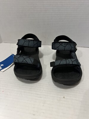 Lakes & River Print Sandals Black  Blue White Little Boys Size 12 NEW