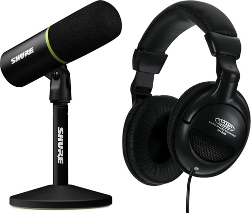 Shure MV6 USB Gaming Streaming Podcast Microfono Tavolo Treppiede USB-C Set Cuffie