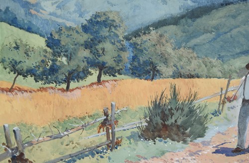 Sconosciuto firmato ""Blum"" / acquerello 1905 tagliatore - Foto 11 di 24