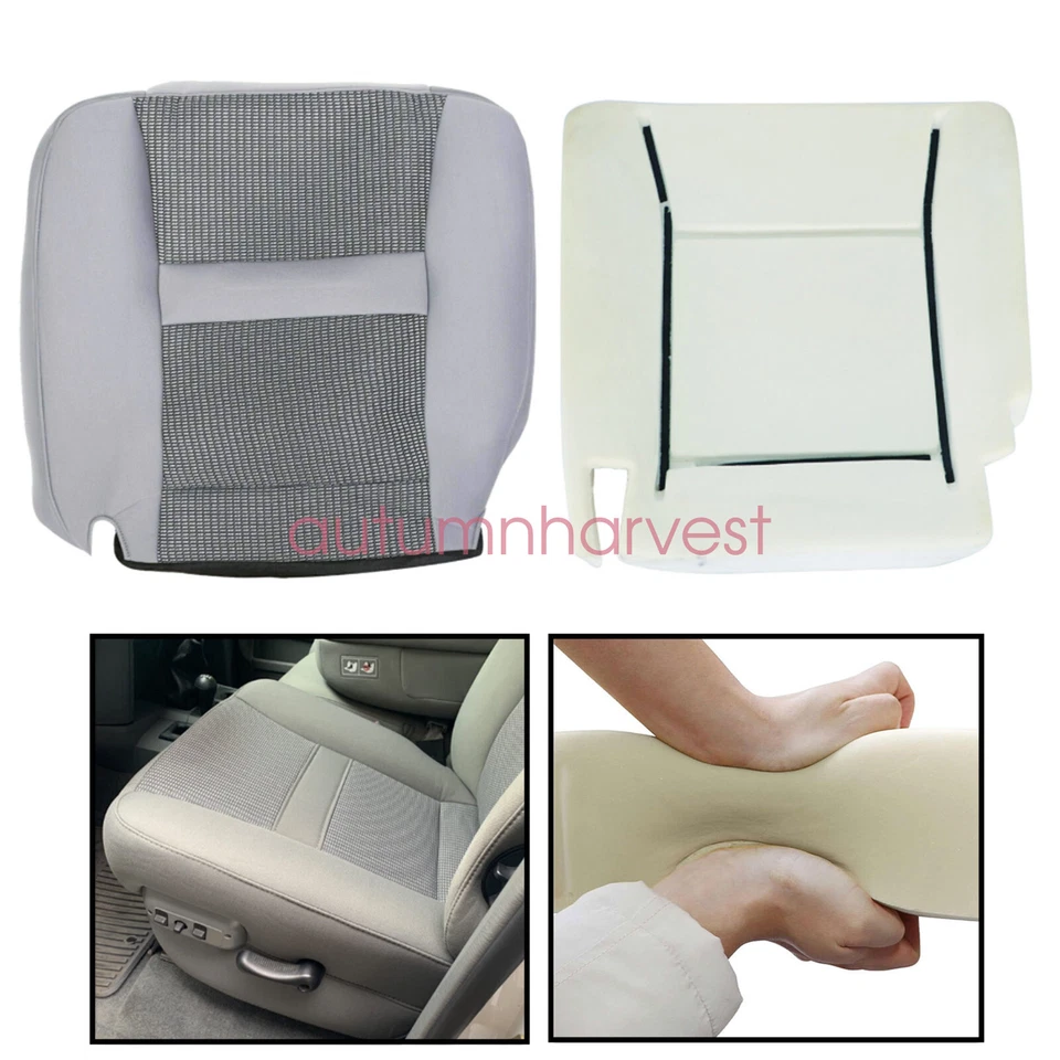 Cubierta del asiento inferior del conductor y cojín de espuma para Dodge Ram 1500 2500 3500 2006-2010 Foto 3 de 4