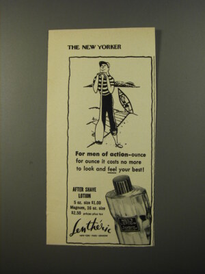 1954 Lentheric After Shave Lotion Ad - For men of action