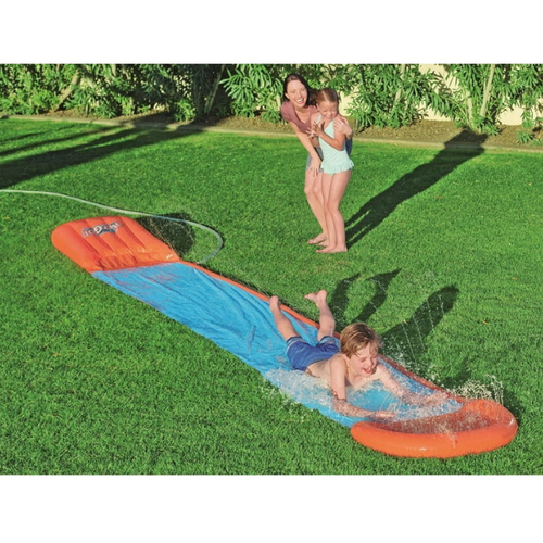 Water Slide H2O Go Bestway Speed Ramp Drench Pool Sprinkler Slip Single Long 18' - Picture 2 of 11