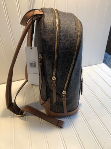 NWT Calvin Klein Gold and Brown CK Backpack Purse - Picture 4 of 11