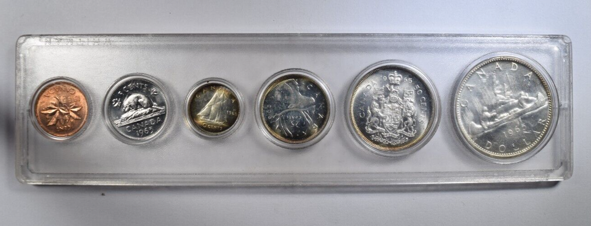 カナダミントセット　1965年 1965 CANADA MINT BU PROOF-LIKE SET IN HOLDER! 1.11 Oz SILVER