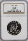 1963 P Half Dollars Franklin NGC PF-68