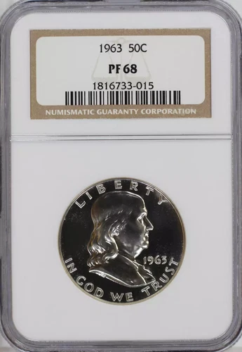 1963 P Half Dollars Franklin NGC PF-68