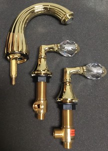 Mico 2100 B8 Pvd Widespread Lavatory Faucet W 2 Lever Swarovski