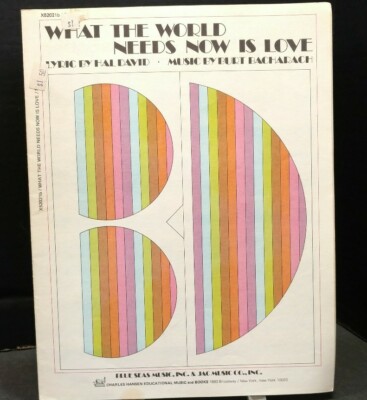 What The World Needs Now is Love Burt Bacharach Piano Guitar Sheet Music     F1F